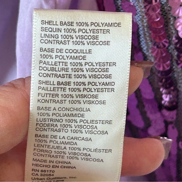 FREE PEOPLE Ella Sequin Duster Small Purple Black Relaxed Longline Dressy Party - Picture 10 of 16